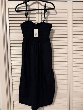 a new day Black Smocked Strap Midi Dress